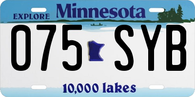 MN license plate 075SYB