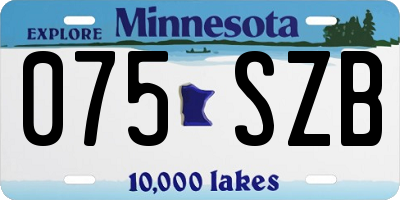 MN license plate 075SZB