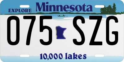 MN license plate 075SZG