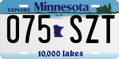 MN license plate 075SZT