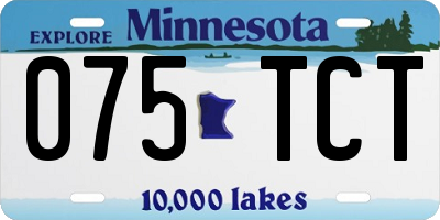 MN license plate 075TCT