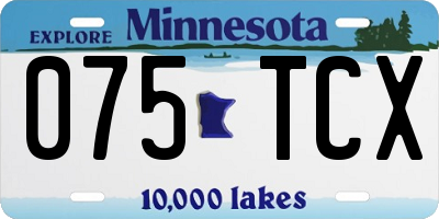 MN license plate 075TCX
