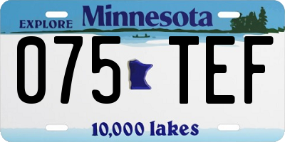 MN license plate 075TEF