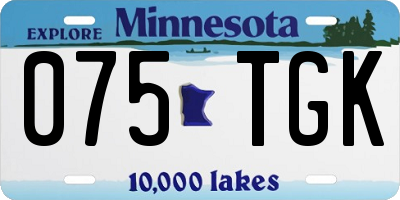 MN license plate 075TGK
