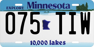 MN license plate 075TIW