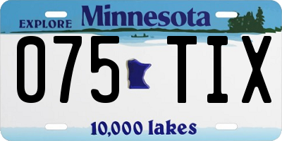 MN license plate 075TIX