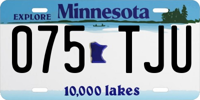 MN license plate 075TJU