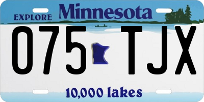 MN license plate 075TJX