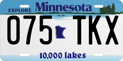 MN license plate 075TKX