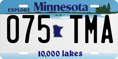 MN license plate 075TMA