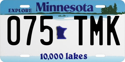 MN license plate 075TMK