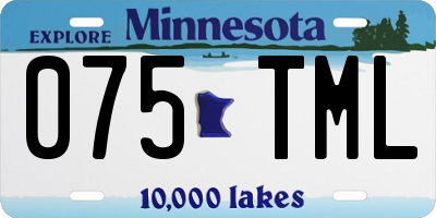 MN license plate 075TML