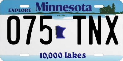 MN license plate 075TNX