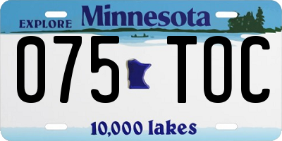 MN license plate 075TOC