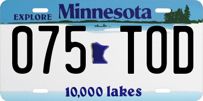 MN license plate 075TOD