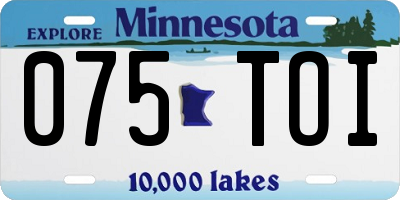 MN license plate 075TOI