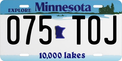 MN license plate 075TOJ