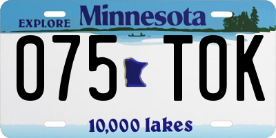 MN license plate 075TOK