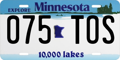MN license plate 075TOS