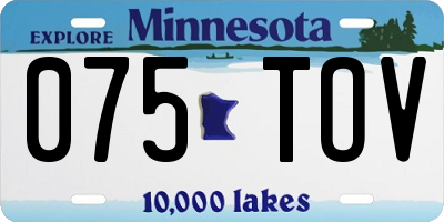 MN license plate 075TOV
