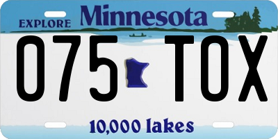 MN license plate 075TOX