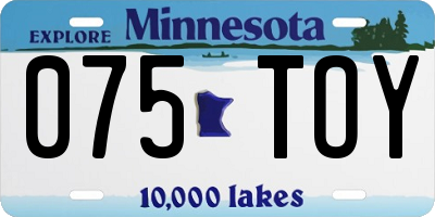 MN license plate 075TOY
