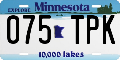 MN license plate 075TPK