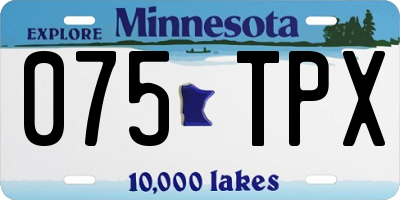 MN license plate 075TPX