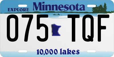 MN license plate 075TQF