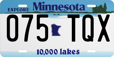 MN license plate 075TQX