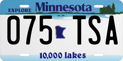 MN license plate 075TSA