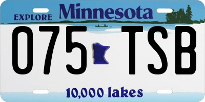 MN license plate 075TSB
