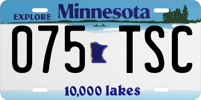 MN license plate 075TSC