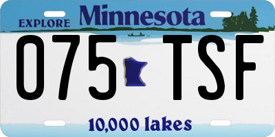 MN license plate 075TSF