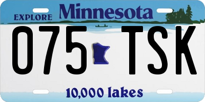 MN license plate 075TSK