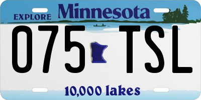 MN license plate 075TSL