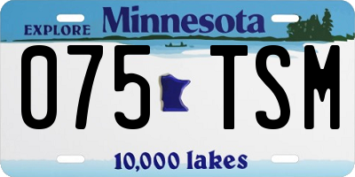 MN license plate 075TSM