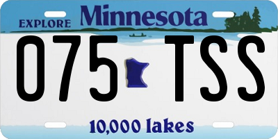 MN license plate 075TSS