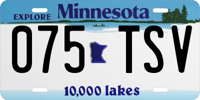 MN license plate 075TSV
