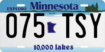MN license plate 075TSY