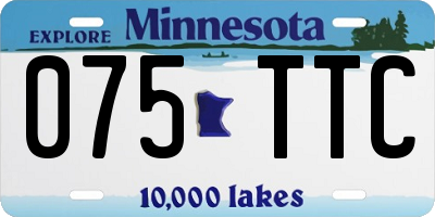 MN license plate 075TTC
