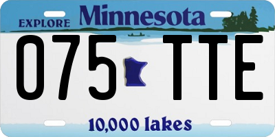 MN license plate 075TTE