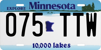 MN license plate 075TTW