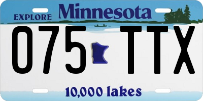 MN license plate 075TTX
