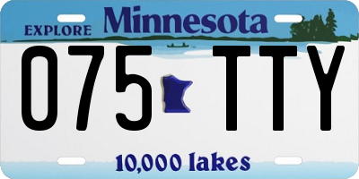 MN license plate 075TTY