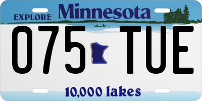 MN license plate 075TUE