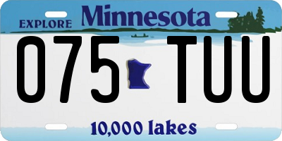 MN license plate 075TUU