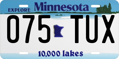 MN license plate 075TUX