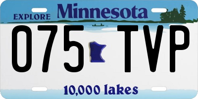 MN license plate 075TVP