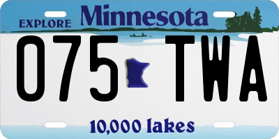 MN license plate 075TWA